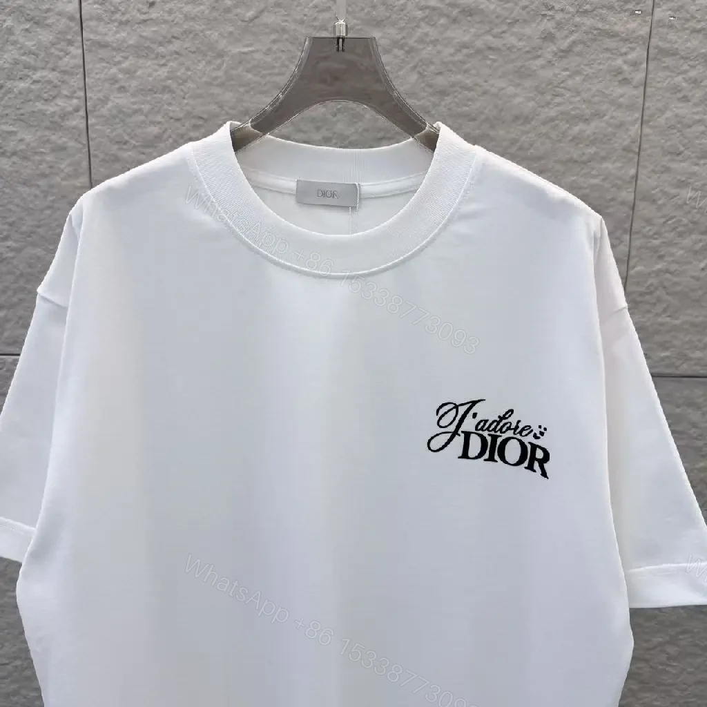 View 6 of Minimalist White Tee with Dior Script—Effortless Everyday Luxe
