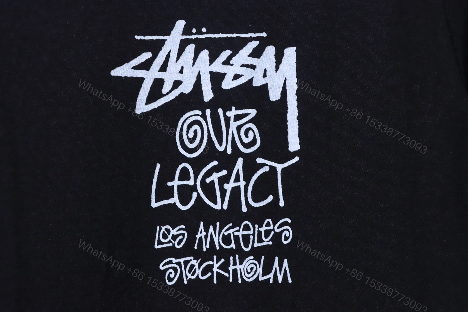 View 4 of Stussy World Tour Collection Printed Short Sleeve Shirt Black