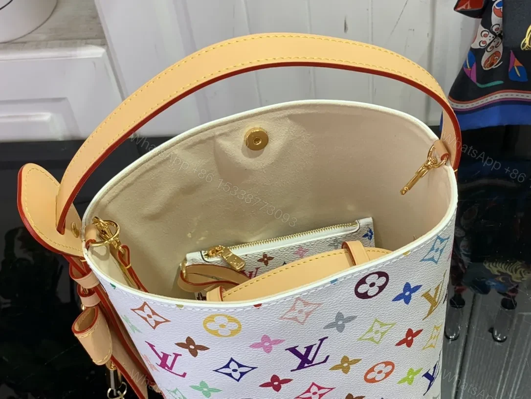 View 8 of Colorful Signature Clutch: Multicolor LV Monogram Pattern Leather Clutch