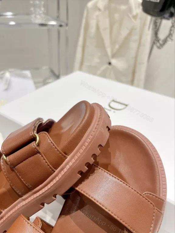 View 5 of Strap-Forward Leather Sandals: Dior-Inspired Luxury Comfort