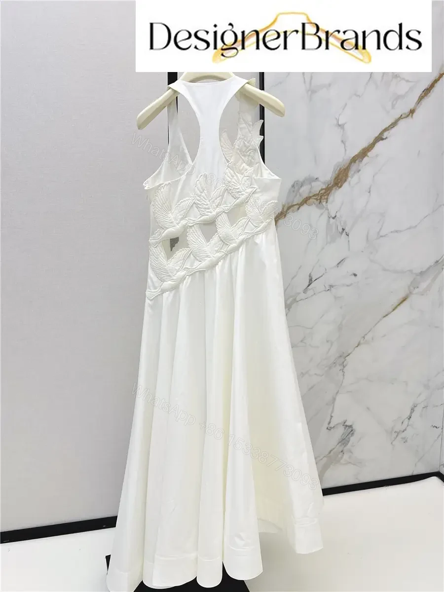 View 8 of Zimmermann White Luna Applique Cotton Midi Dress