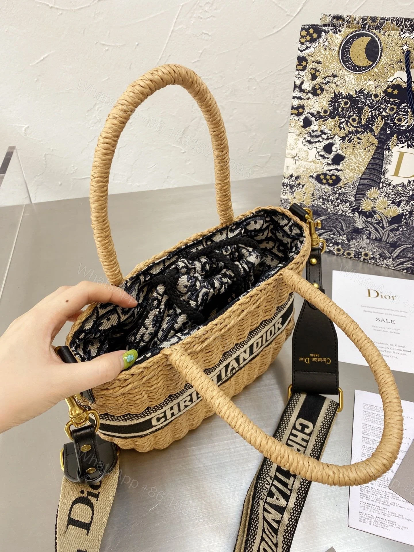 View 6 of DIOR WICKER BUCKET BAG