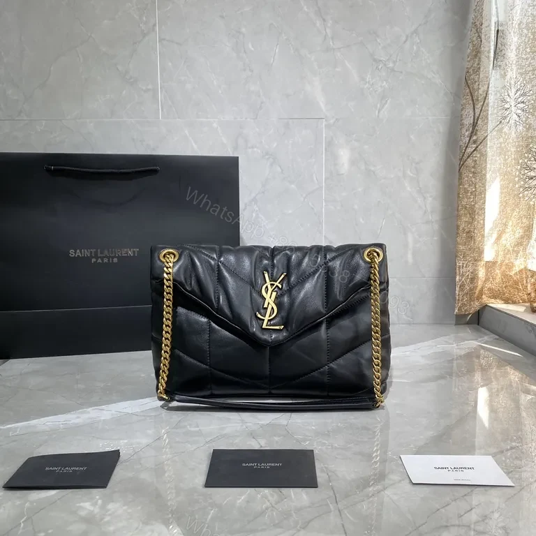 View 5 of Chic Quilted Leather Bag â€” YSL-Inspired, Gold Hardware, Crossbody