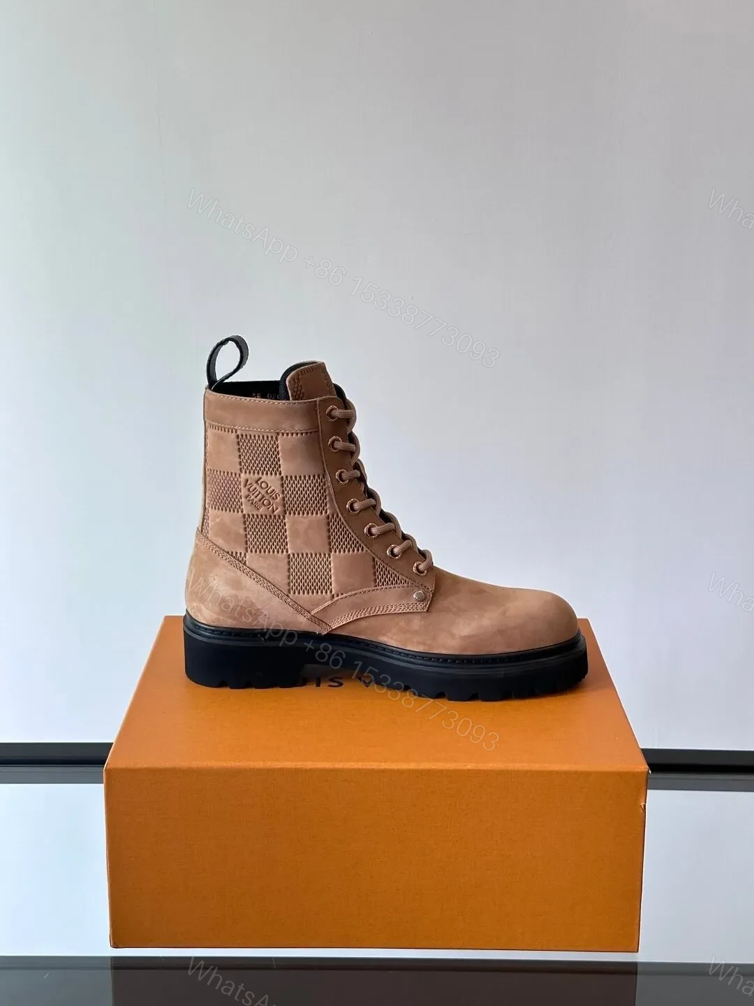 View 6 of LV Men Beige Nubuck Leather Boots
