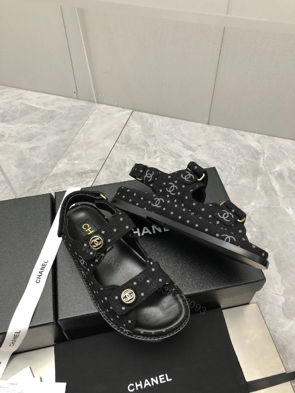 View 9 of Polished Sandals with Gold Hardware - Open-Toe Comfort
