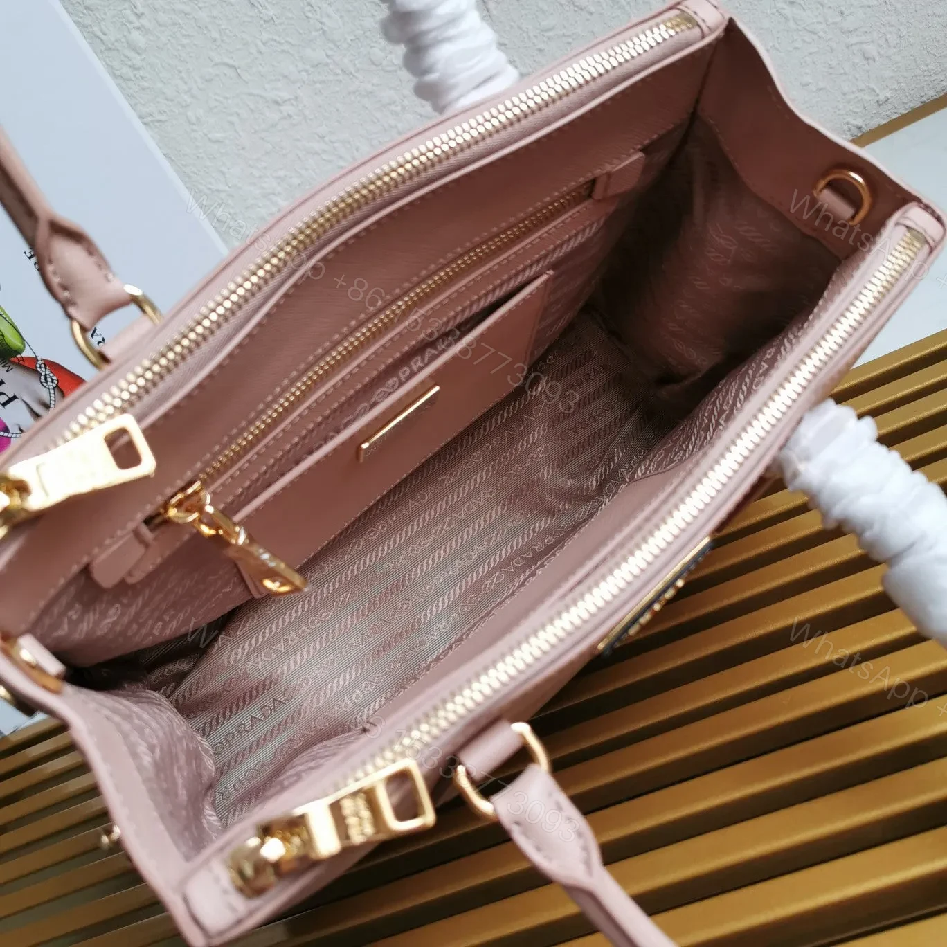View 7 of MEDIUM GALLERIA 28 BEIGE SAFFIANO LEATHER