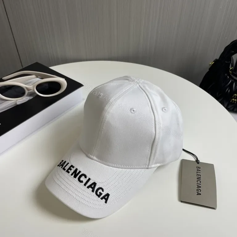 View 4 of Custom White Balenciaga Cap - Minimalist Embroidery, Premium Comfort