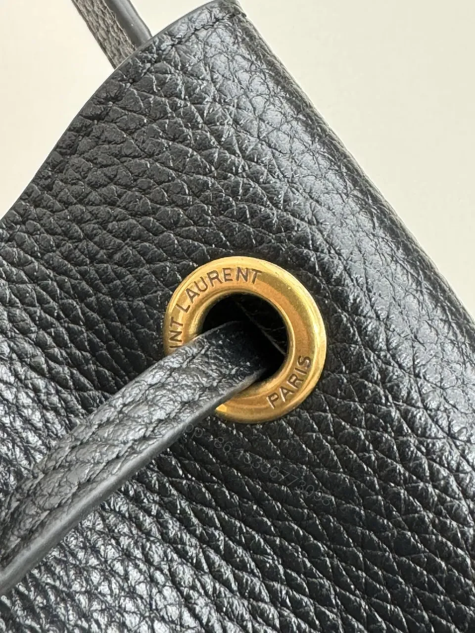View 7 of Chic Pebbled Leather Hobo Bag with Gold Accents