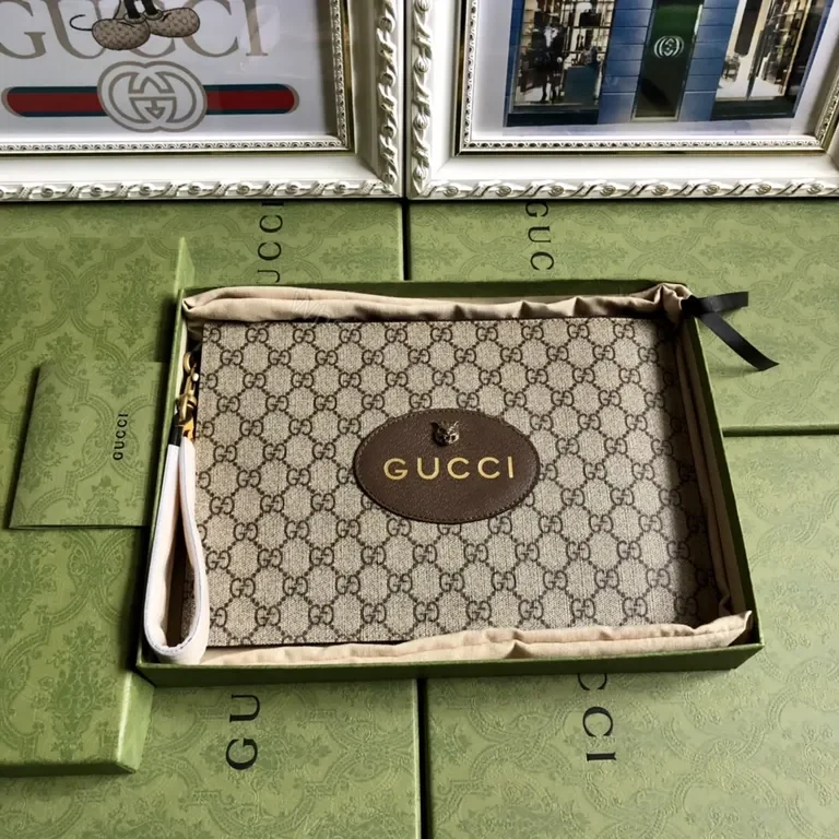 View 8 of Monogram Luxe: G GG Clutch in Leather Trim