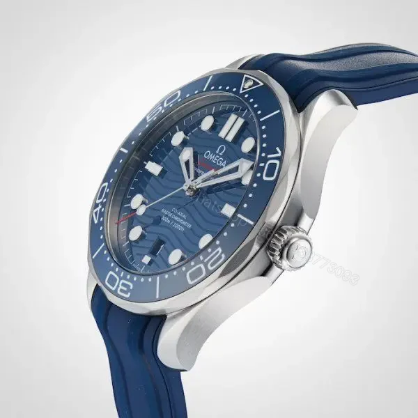View 2 of Replica Omega Seamaster Men Automatic Blue Rubber Watch O21032422003001
