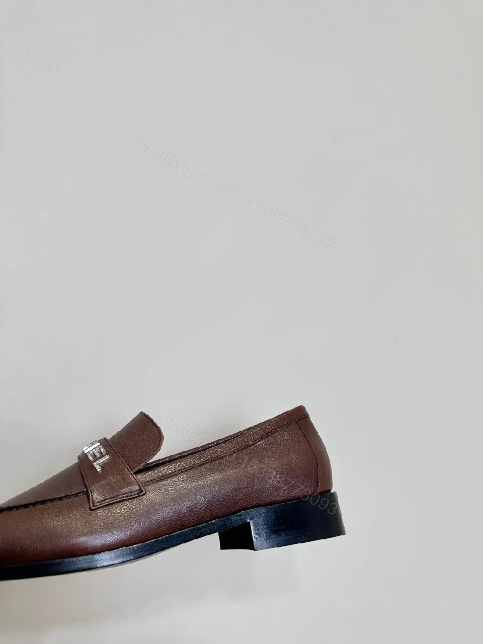 View 2 of Brown Leather Brogue Loafers with Signature Band — Premium Style Footwear