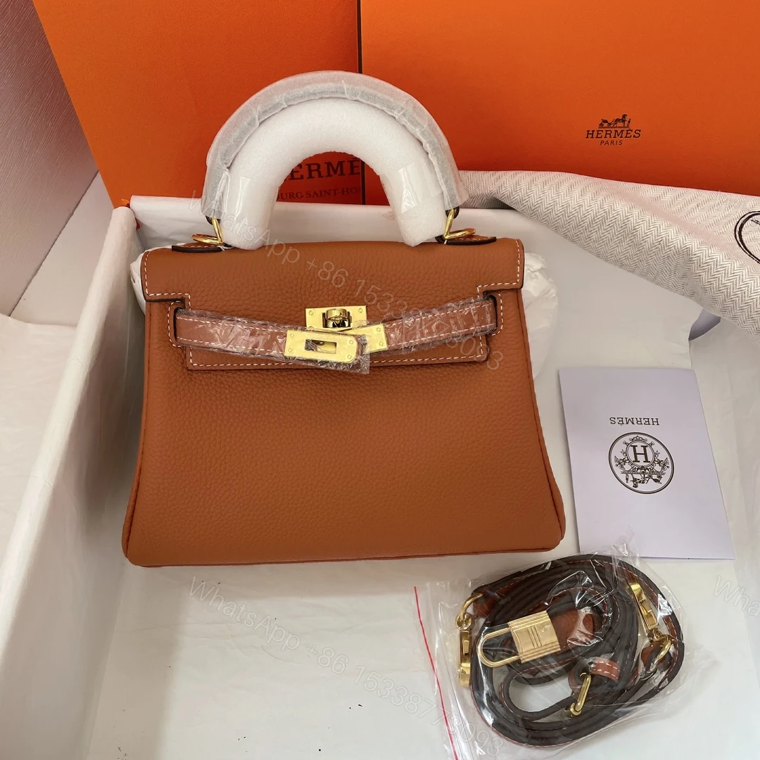 View 8 of HERMES KELLY SELLIER ROUGE EPSOM GOLD HARDWARE BROWN 28CM