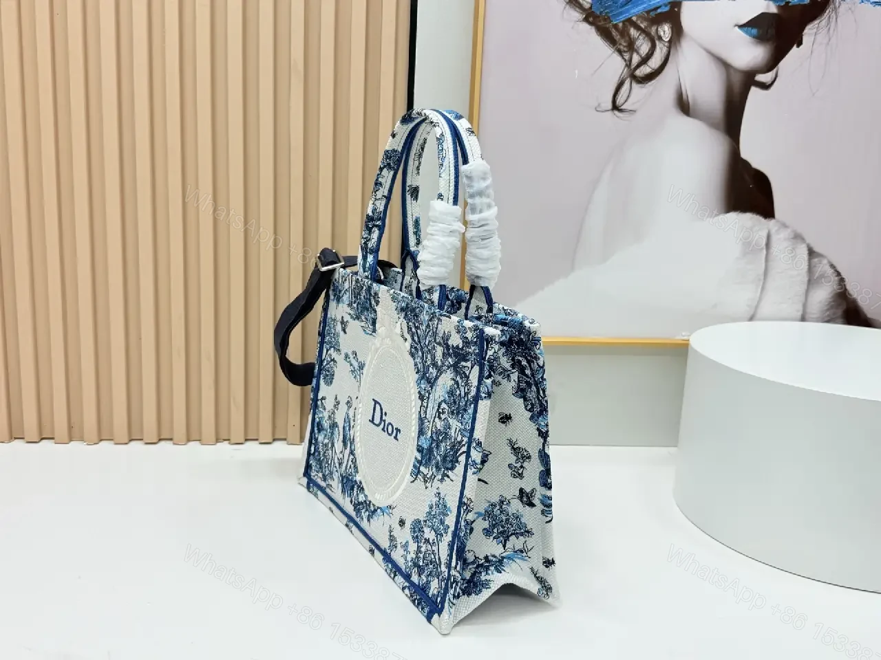 View 10 of Refined Toile de Jouy Tote: Everyday Luxury Statement