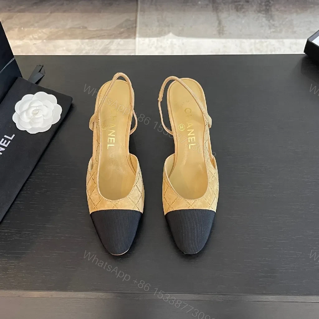 View 9 of Quilted Slingback Pumps – Neutral Canvas Luxe Comfort