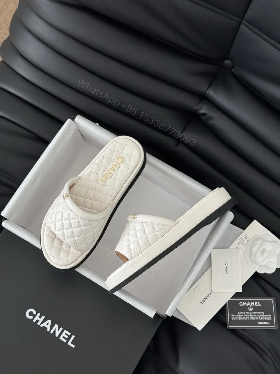 View 9 of Quilted Embossed Slides: Luxury Comfort Casual Footwear