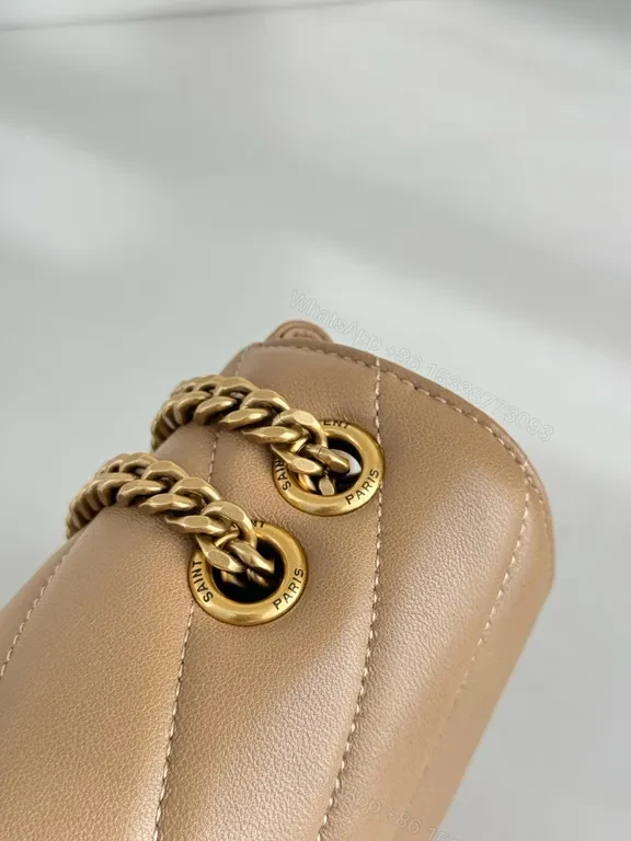 View 4 of Quilted Crossbody Bag with Gold Chain - Luxe Chic Style
