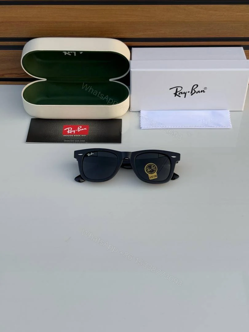 View 2 of First Copy Ray Ban 2140 Wayfarer Black Shining Men’s Sunglasses