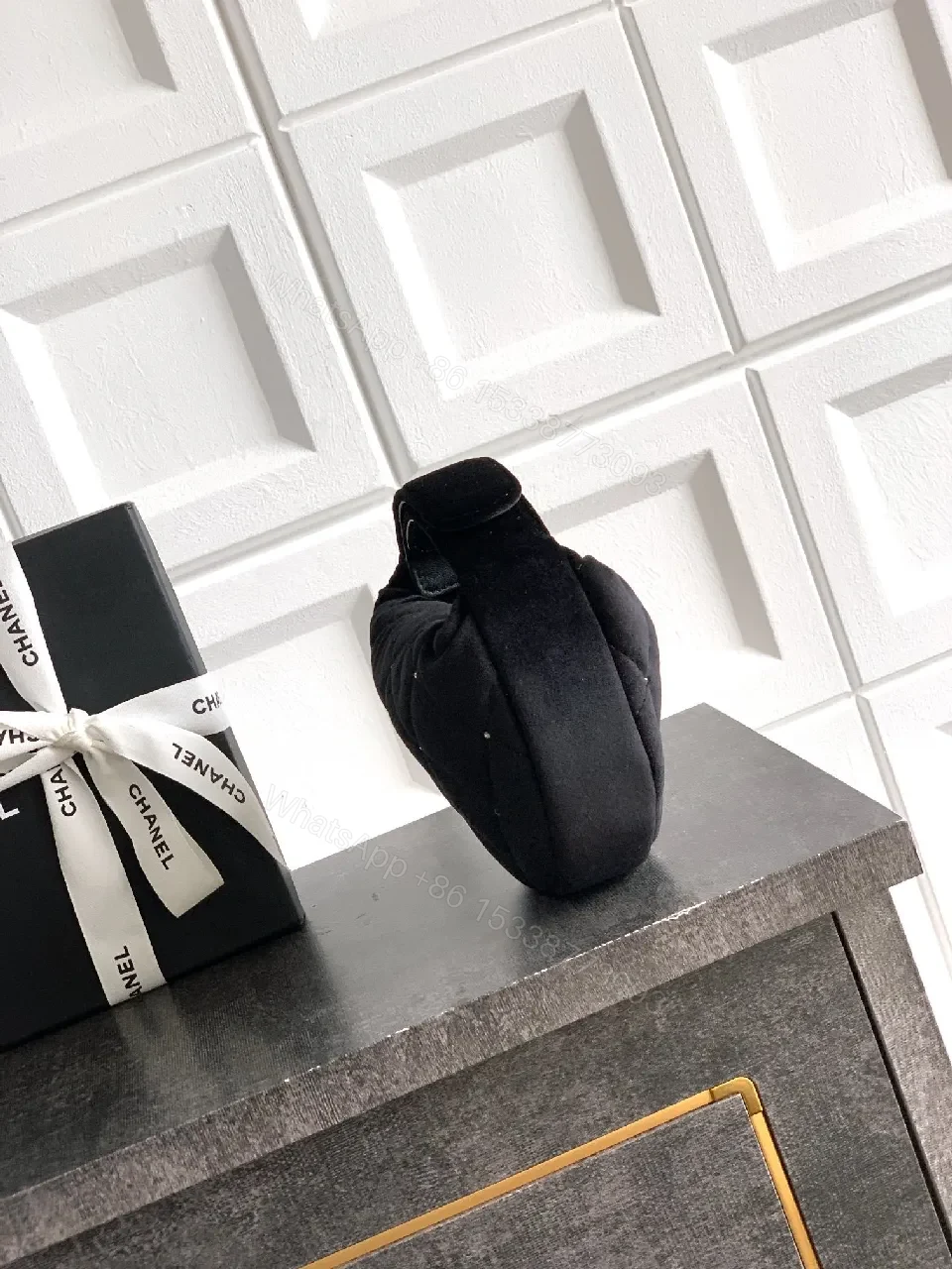 View 2 of Velvet Quilted Mini Bag: All-Season Luxe Top-Handle Purse