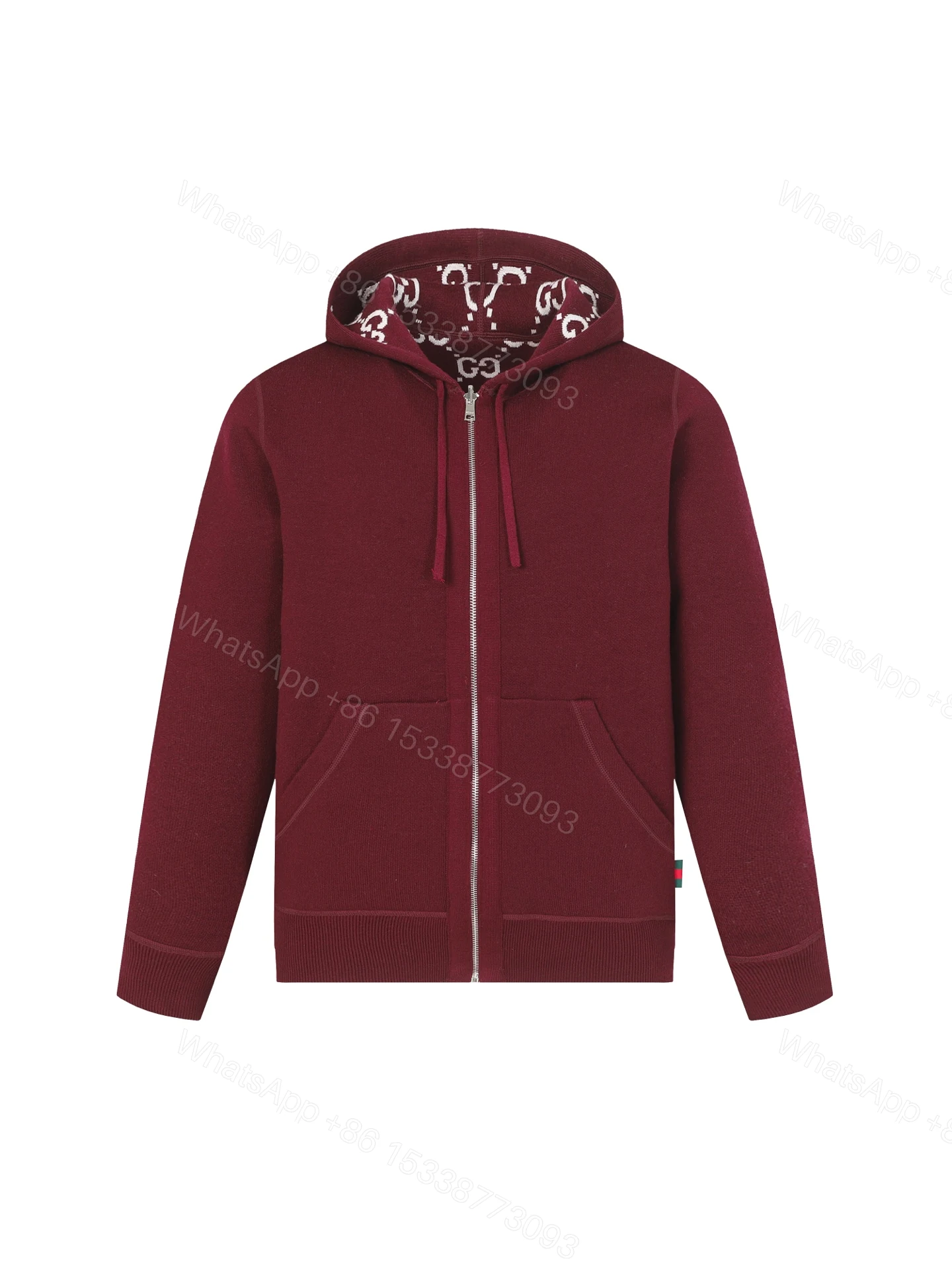 Gucci一比一酒紅連帽針織外套簡約風格實穿率超高 — view 1
