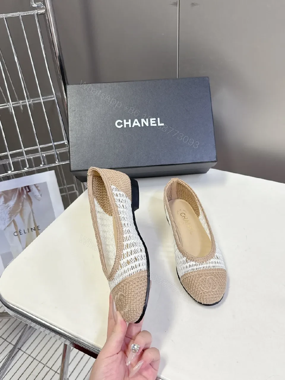 View 8 of Textured Linen Espadrille Mules – Quilted Couture Comfort