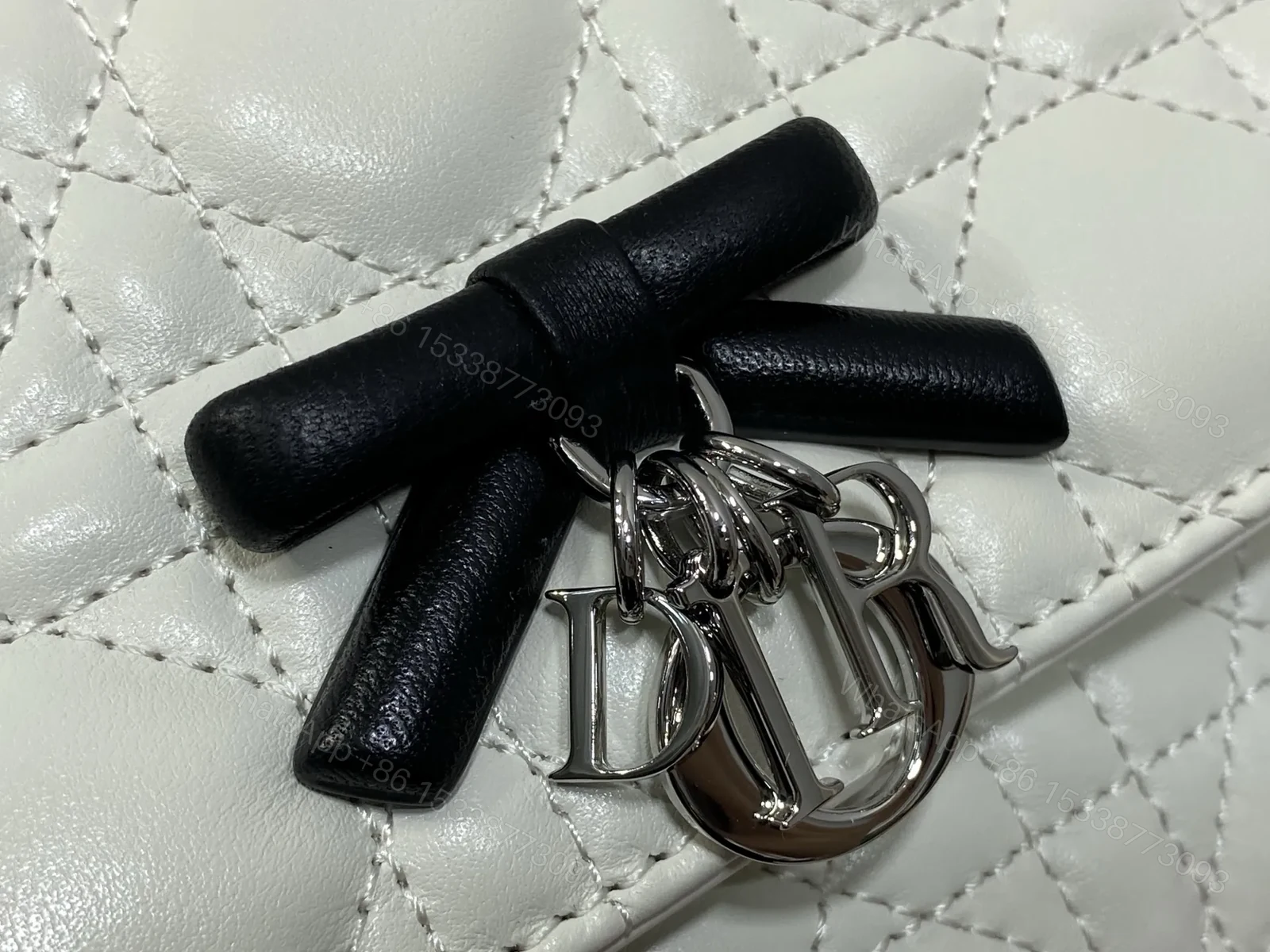 View 2 of Dior My Dior Mini Bag in white and black lambskin