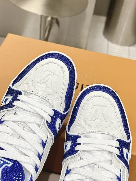 View 9 of Statement-Contrast Luxe Trainer: Premium LV-Style High-Tops