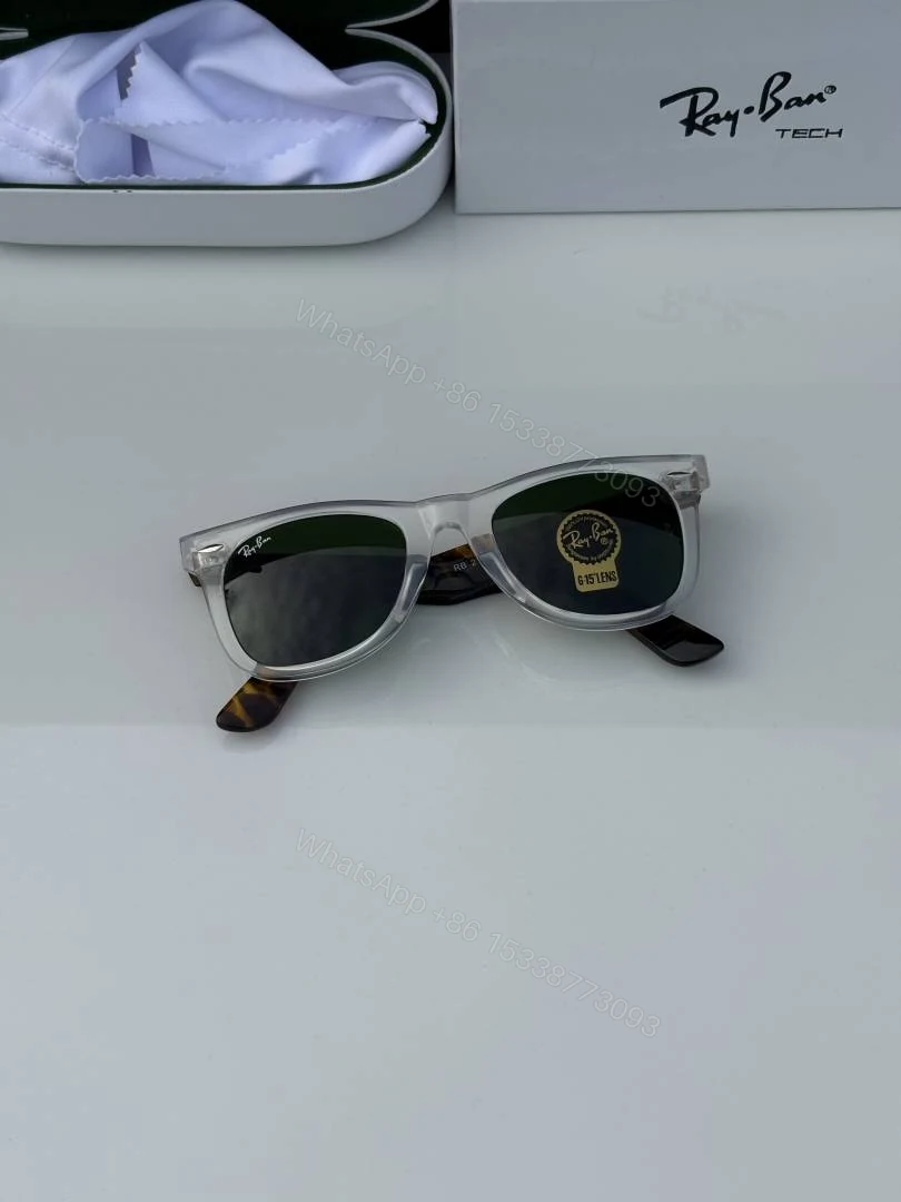 View 4 of First Copy Ray Ban 2140 Wayfarer Slant Transparent Green Men’s Sunglasses