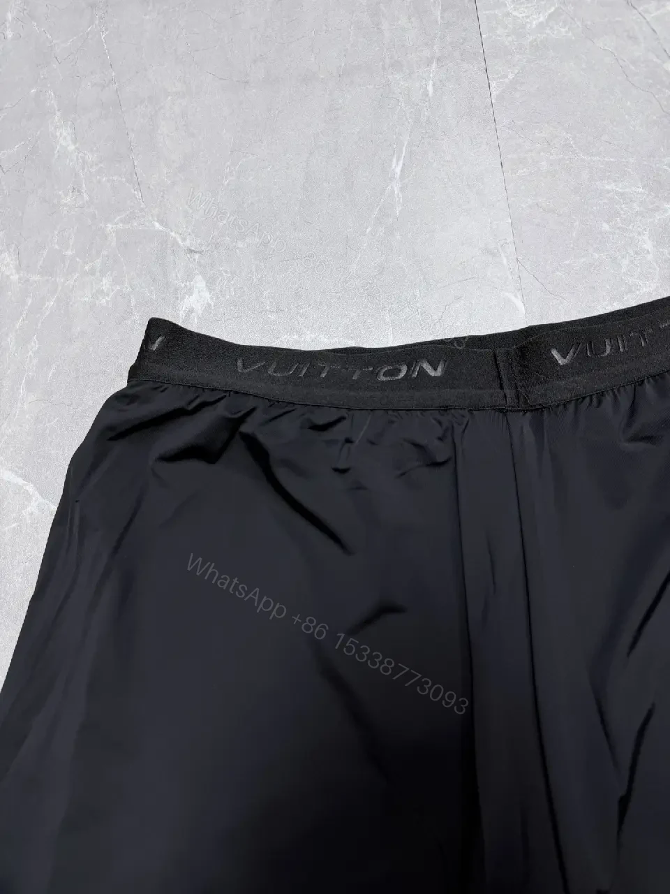 View 2 of Sporty Luxe Black Shorts with Subtle Luxury Details