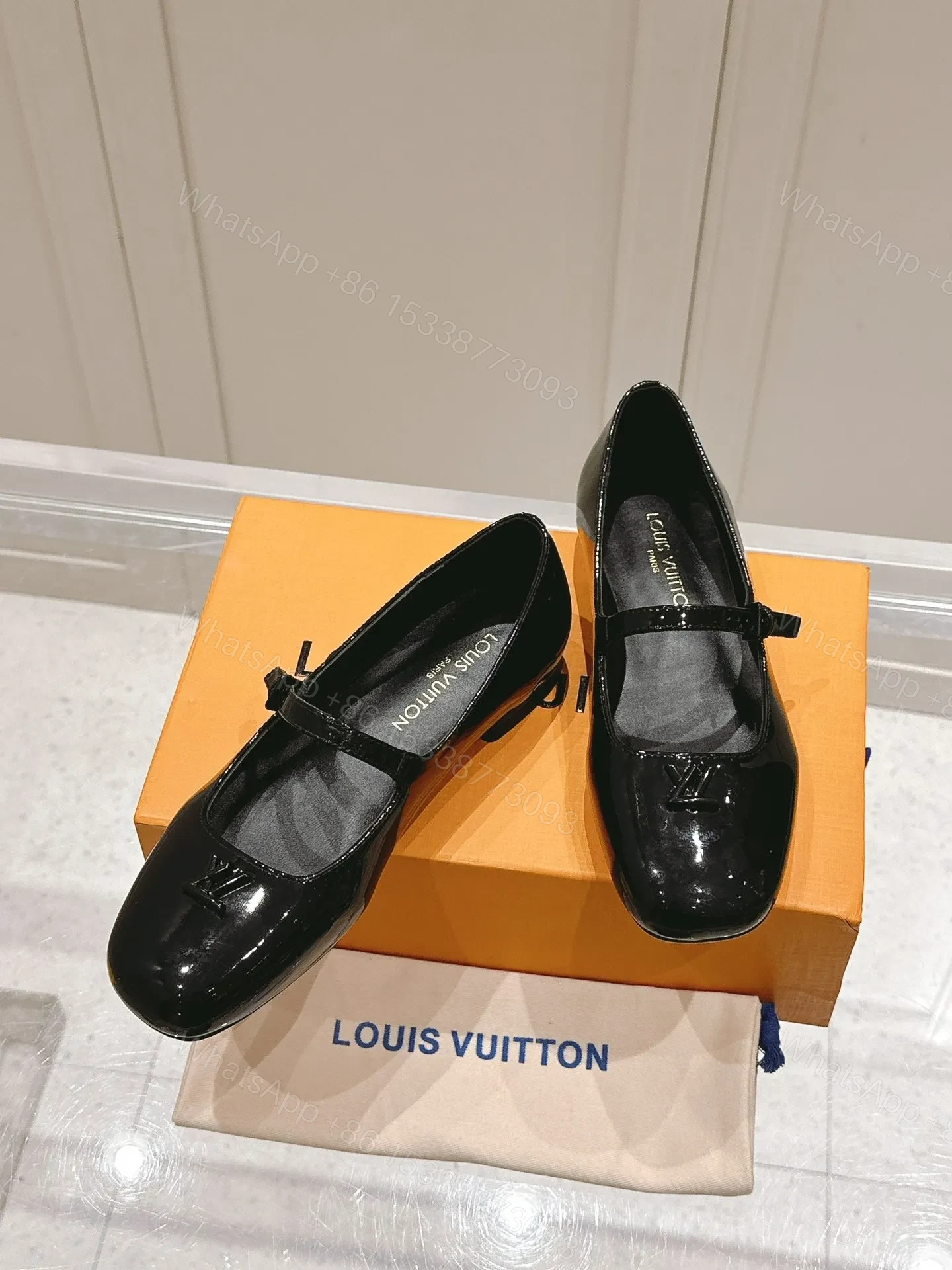 View 5 of LV Women Black Patent Leather Mary Jane Loafers