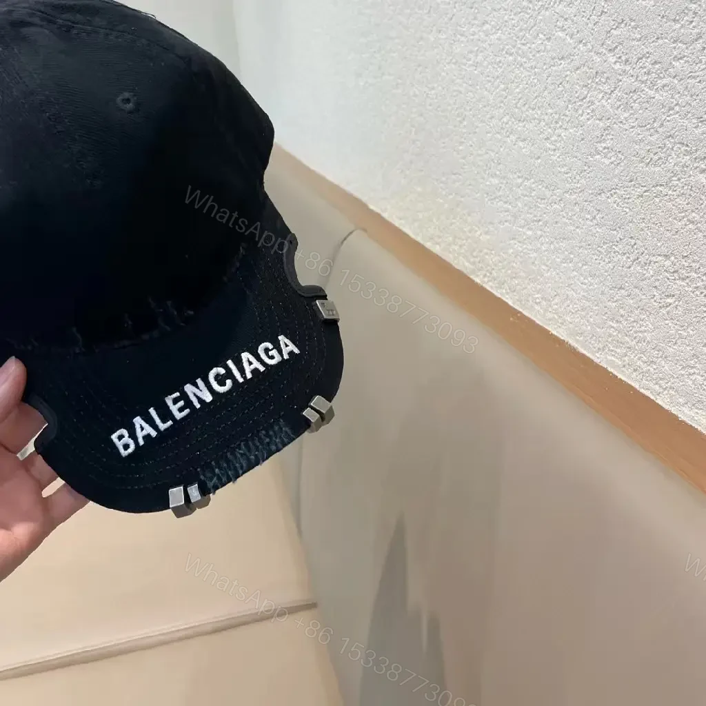 View 5 of Black Cotton Cap with Subtle Hardware Details