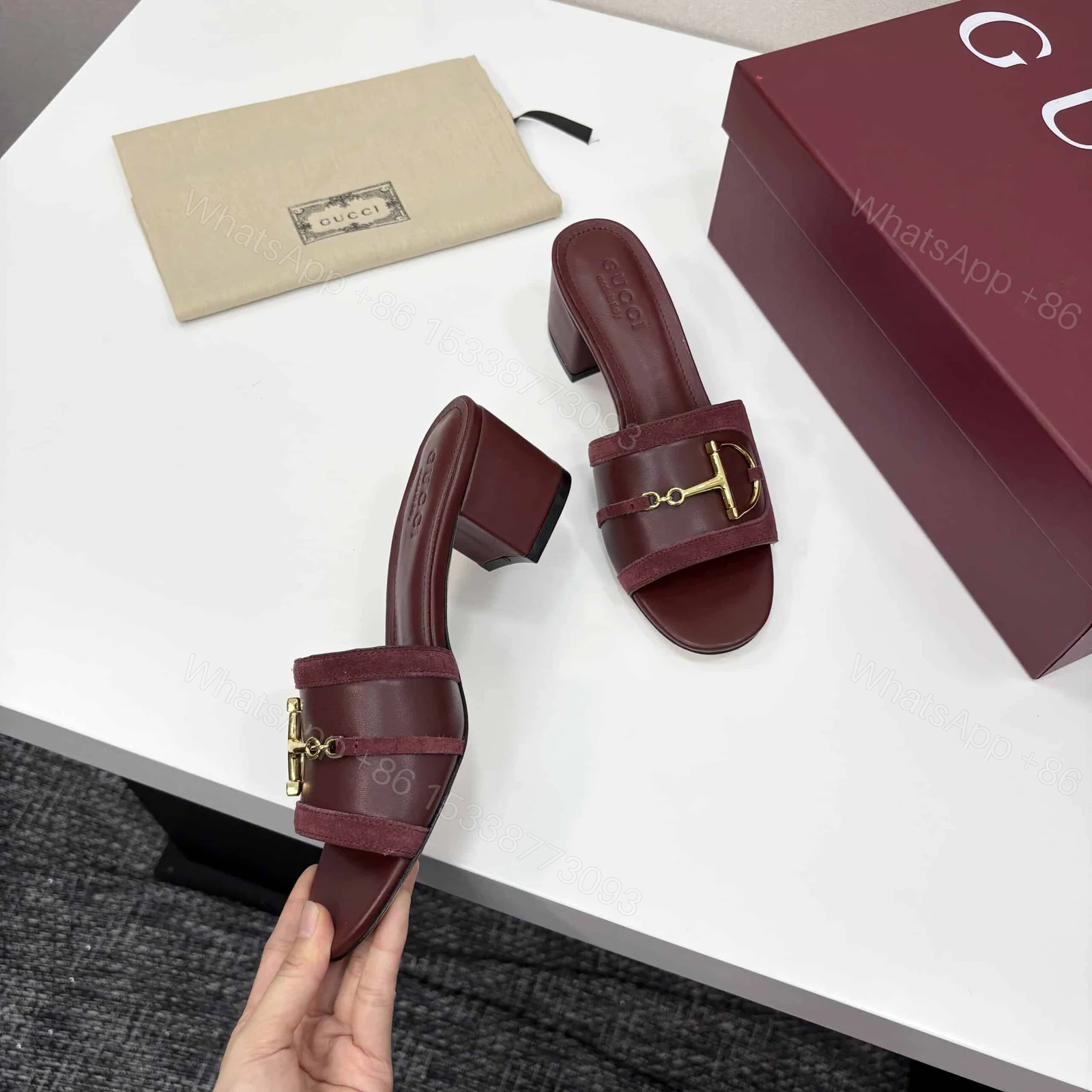 View 7 of GUCCI WOMEN’S SLIDE SANDAL WITH HORSEBIT ROSSO ANCORA RED 834421 AAEXM 6207