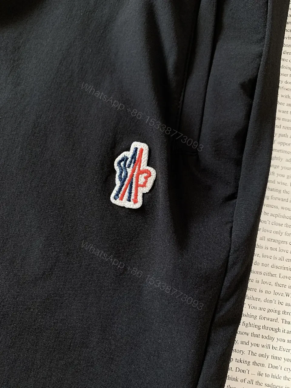 View 9 of Black Nylon Drawstring Moncler Style Shorts
