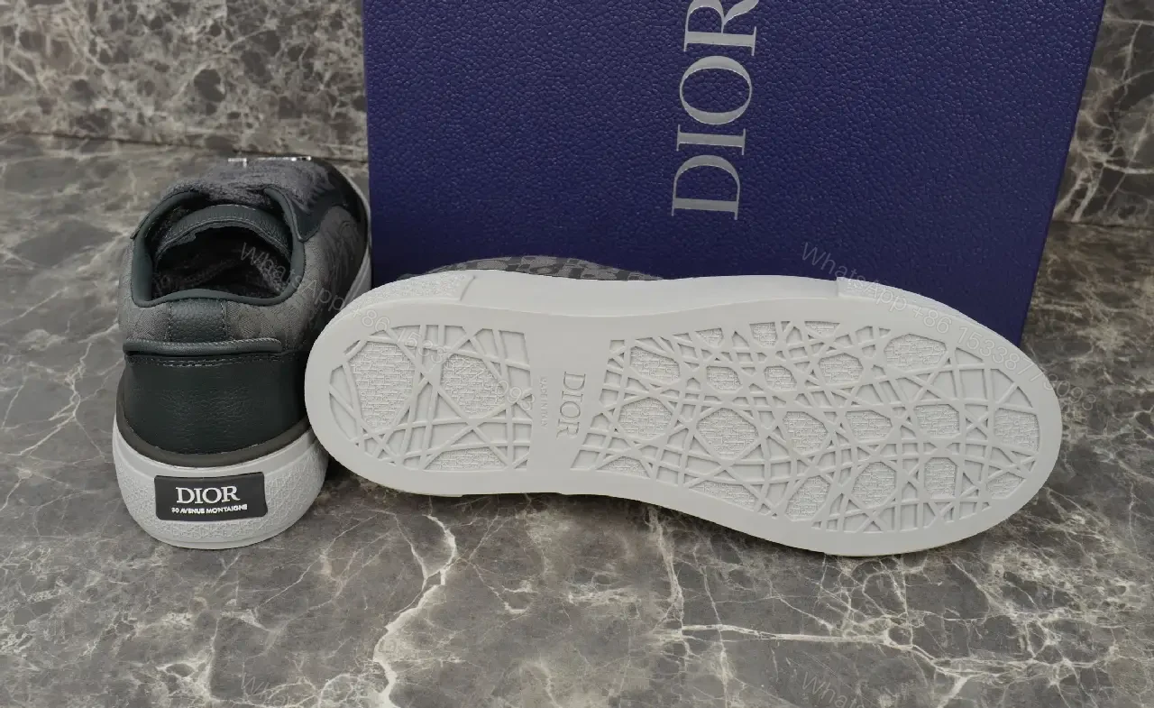 View 6 of Monogram Texture Leather Low-Top Sneakers for All-Day Comfort