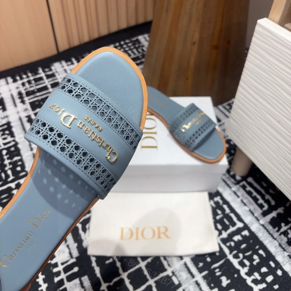 View 4 of 高仿Dior*D-Lane系列KCO153圓頭套腳一字拖鞋藍色免檢版
