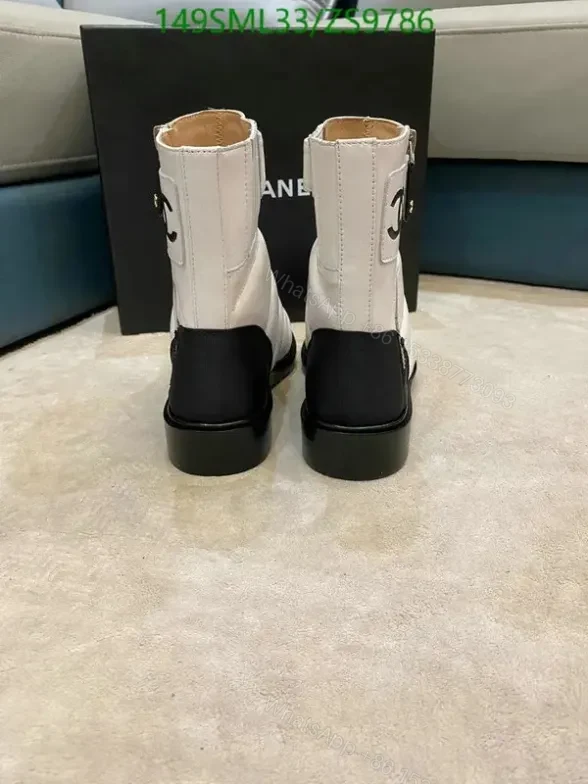 View 4 of Chanel Mid-Heel Boots ZS97 in Cowhide and Sheepskin