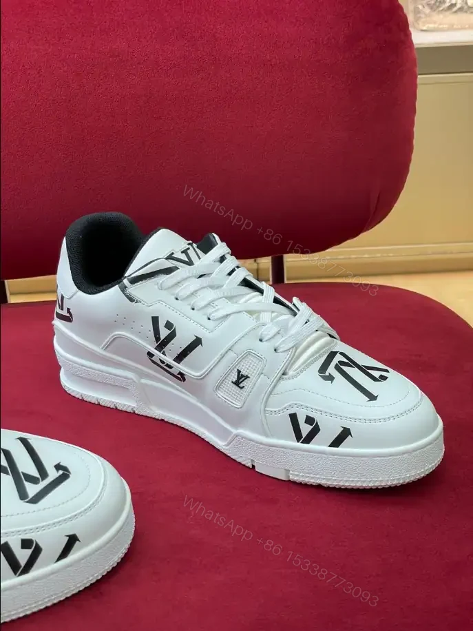 View 3 of LOUIS VUITTON TRAINER LOW-TOP SNEAKERS IN WHITE AND BLACK – LSVT389