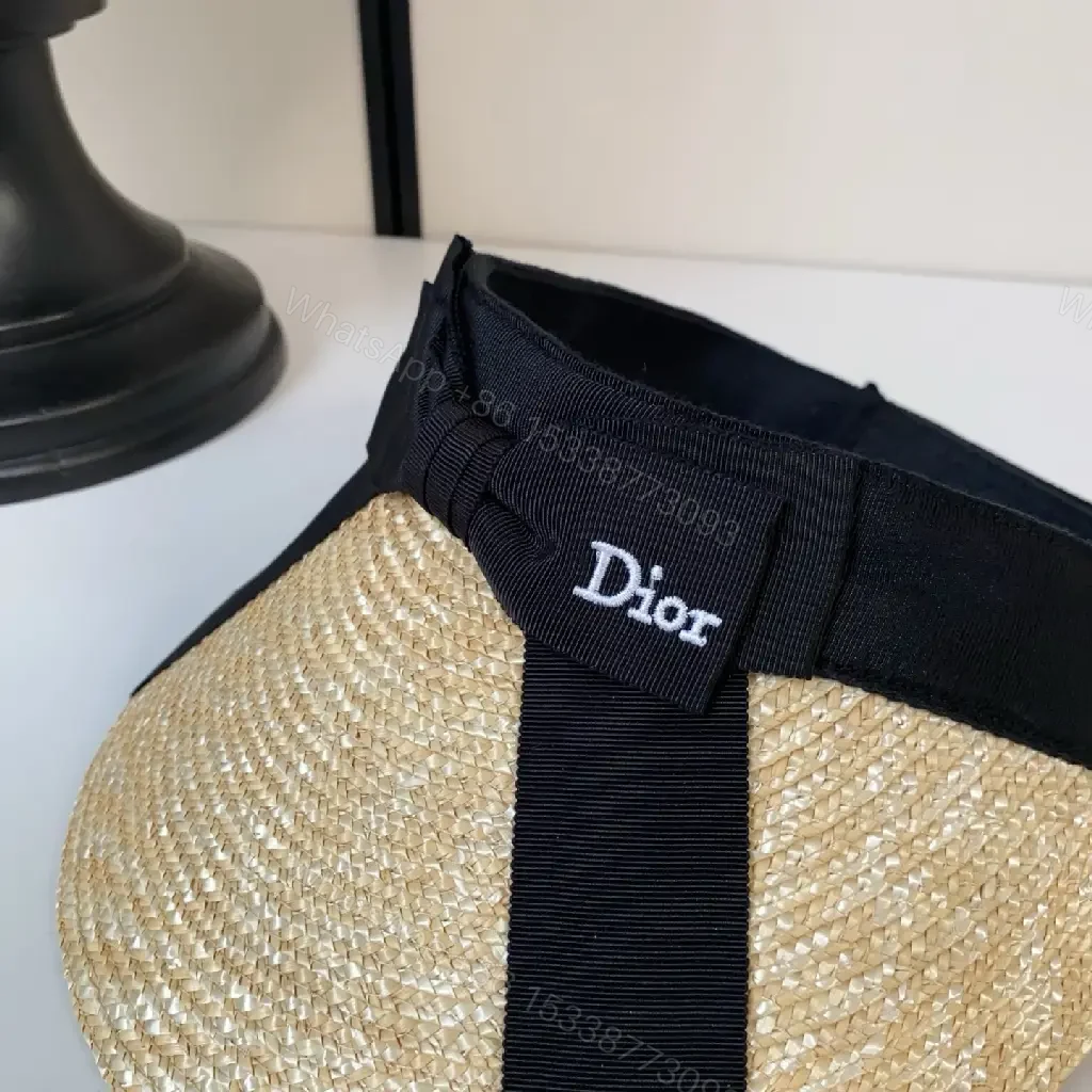 View 3 of Chic Straw Visor with Black Strap – All-Day Comfort