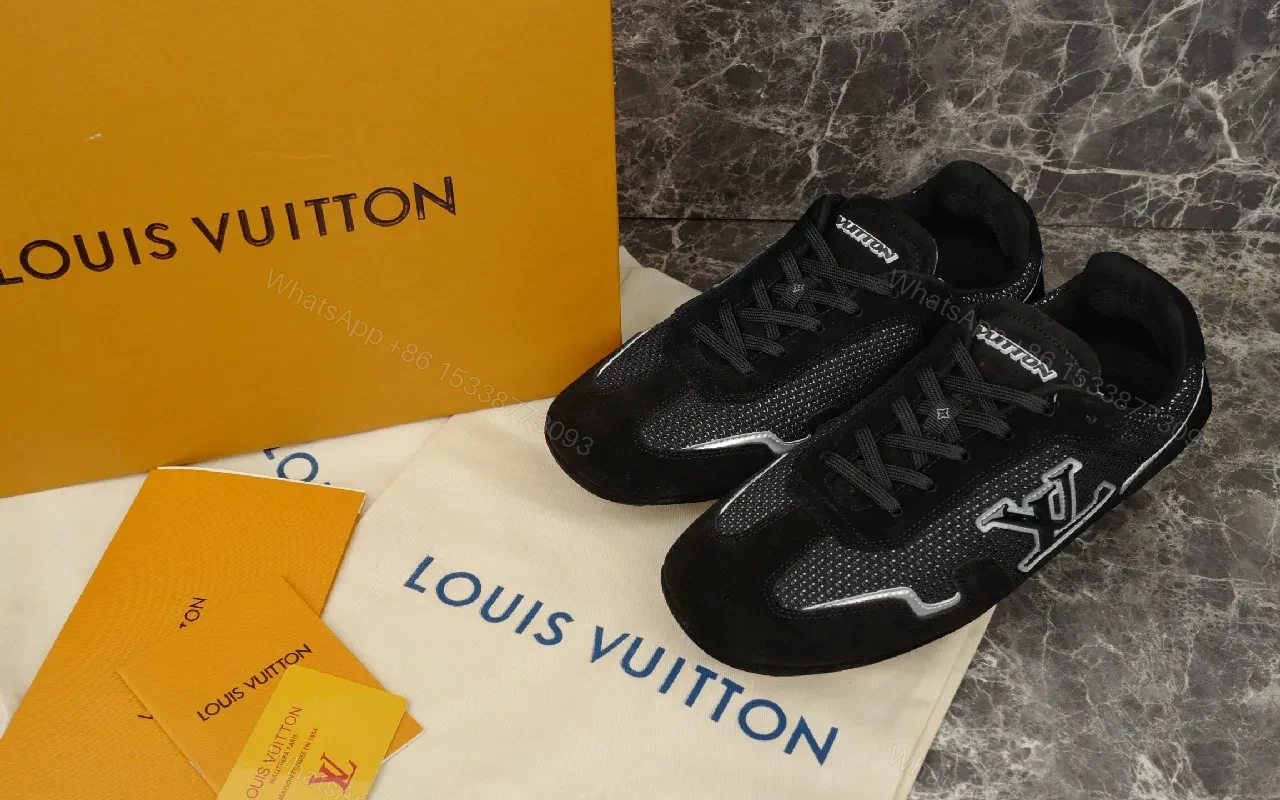 Black Suede-Trim Graphic Sneakers: Modern Comfort, Edge — view 1