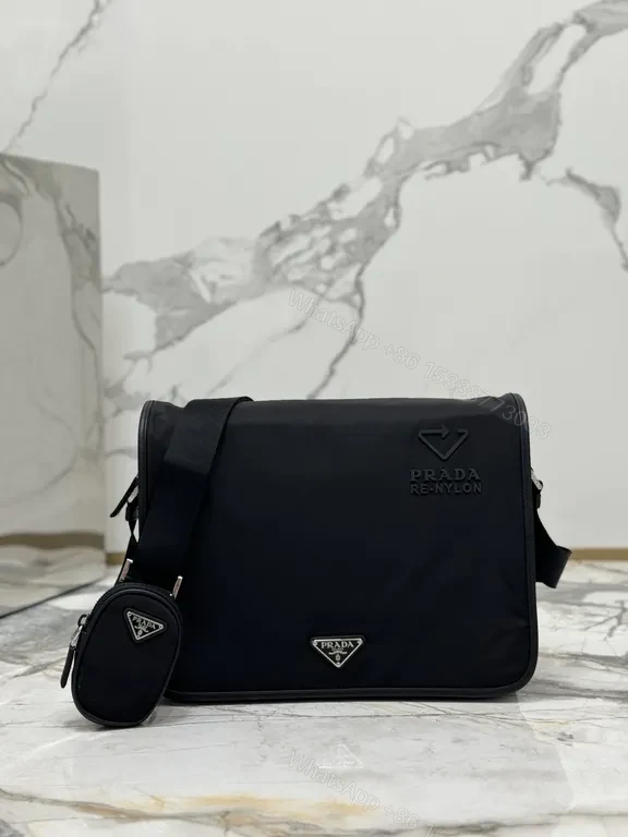 Prada Re-Nylon Crossbody: Sleek, Weathered Nylon Messenger — view 1