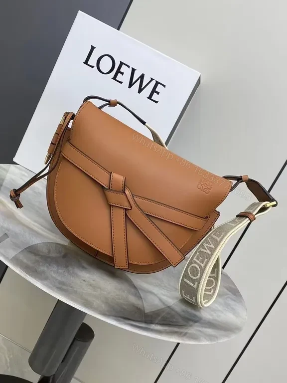 Tan Calfskin Loewe Saddle Bag - Everyday Luxury Crossbody — view 1