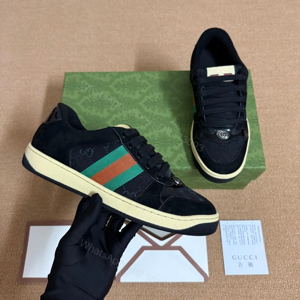 View 2 of Gucci Women Screener Sneaker Black