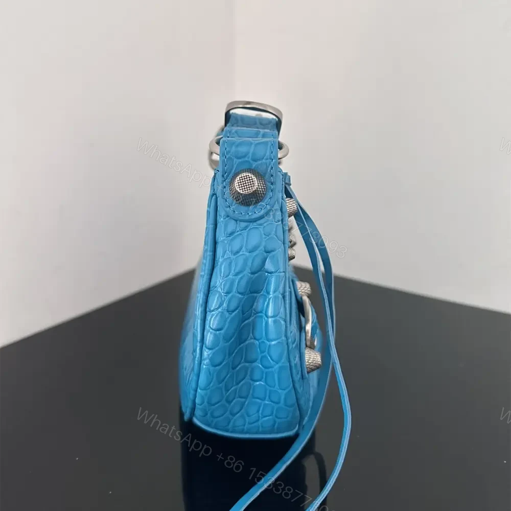 View 6 of 高仿Balenciaga*LeCagole系列餃子包藍色XS
