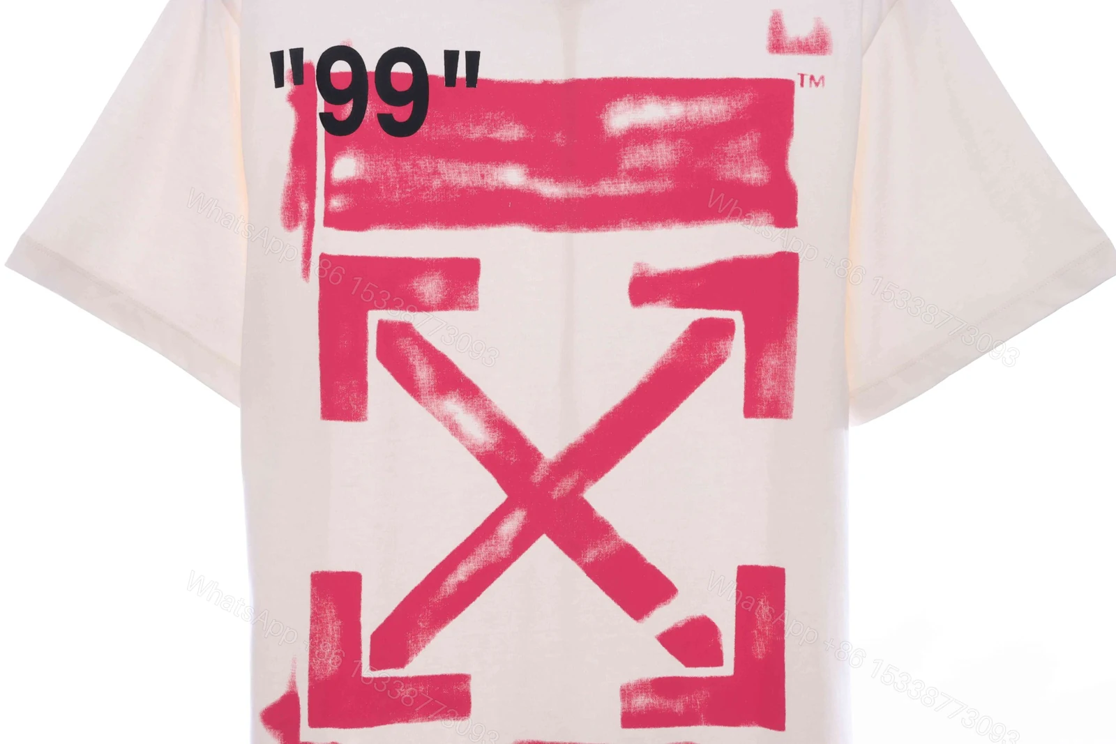 View 2 of Off-White Graffiti Pink Arrow Beige T-Shirt