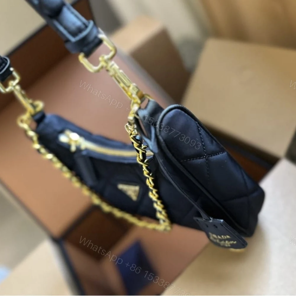 View 6 of Prada Re Edition 1995 Chaîne Re Nylon Mini Bag Black 22Cm 1BC204 2AOS F0002 V QOO