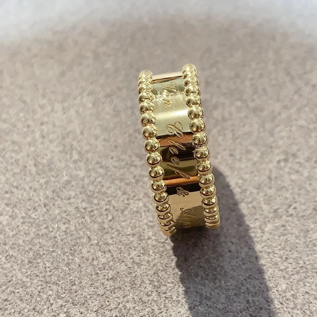 View 4 of 18K Yellow Gold Van Cleef & Arpels Perlée Signature Band Ring