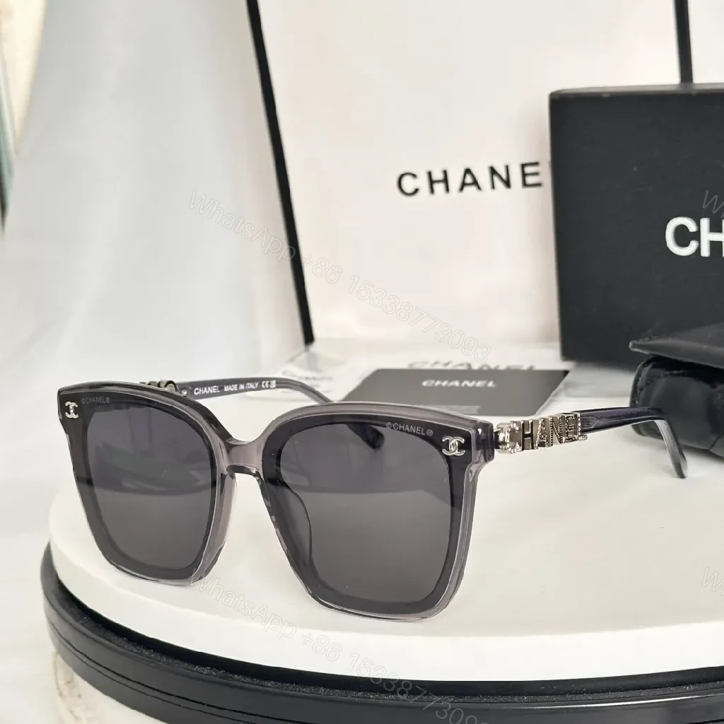 View 9 of Tortoise Shell Sunglasses, Gold Logo Accents, Square Design, UV Protection