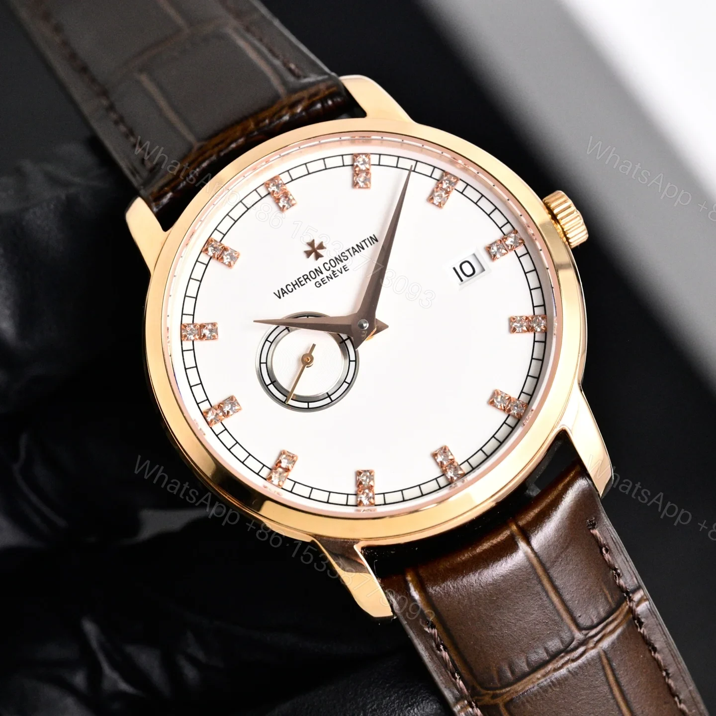 View 6 of Vacheron Constantin Traditionnelle Small Seconds Men’s Watch – 18K Rose Gold Diamond Bezel 82572/000R-9604