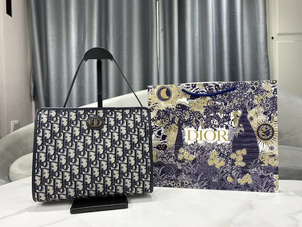 View 4 of Dior-Style Monogram Wallet on Chain: Elegant Everyday Versatility