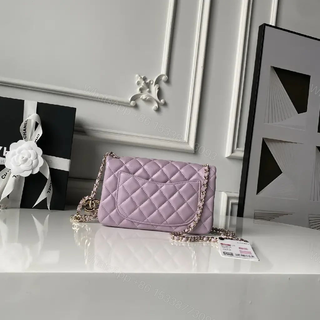 View 10 of Lilac Quilted Leather Bag, Gold Hardware, Structured Chic, Turn-Lock Tote