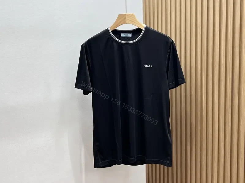 Black Cotton T-Shirt Modern Minimalist Prada Tee — view 1